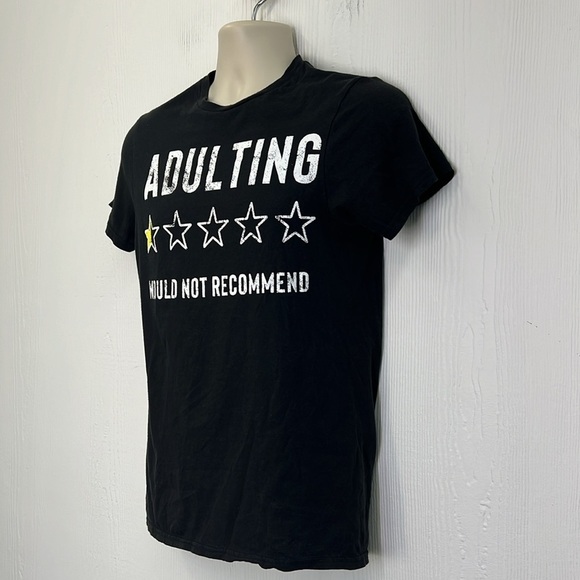 Mad Engine - Adulting Half Star Rating Would Not Recommend Graphic T Shirt Small - Picture 5 of 8